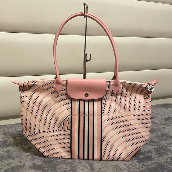 Longchamp Handbags - Longchamp Pink Patterned Nylon Tote Bag